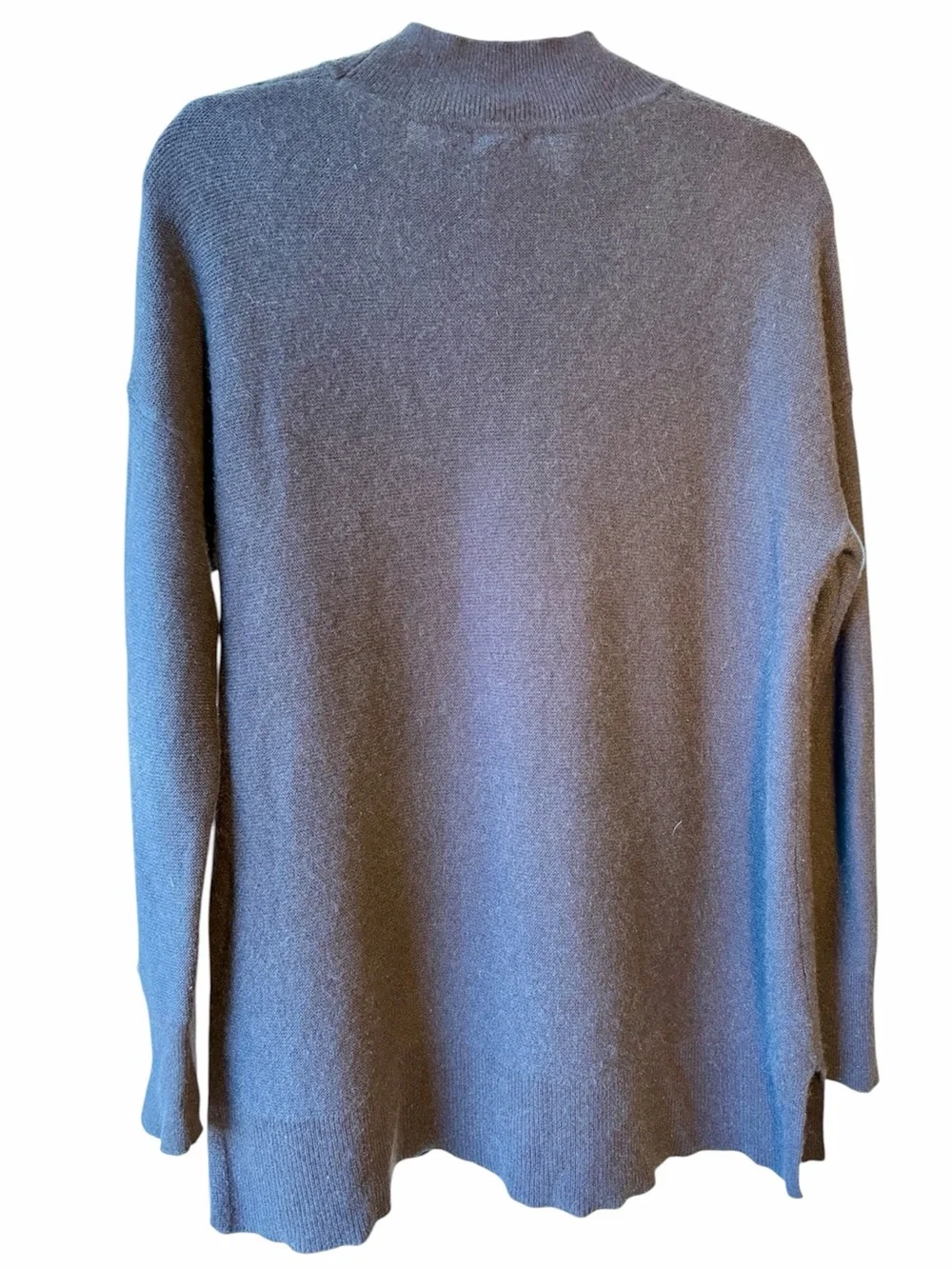 L.L.Bean 100% Recycled Cashmere Women’s Mockneck Sweater Navy Blue Large 516398